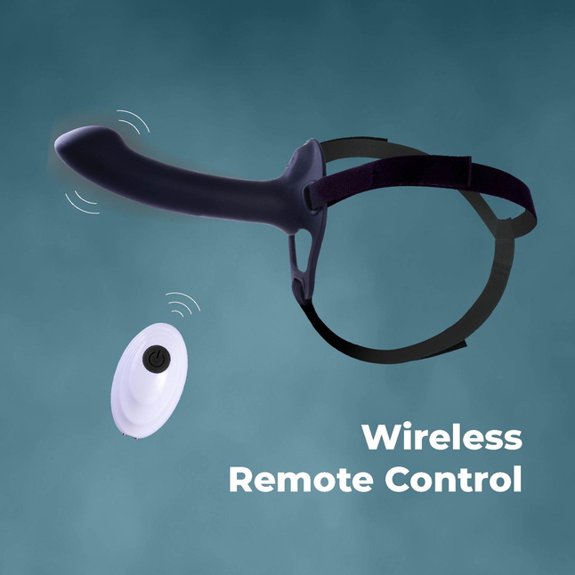 Черный полый страпон с вибрацией Erection Agents - 24,1 см. Фотография 3.