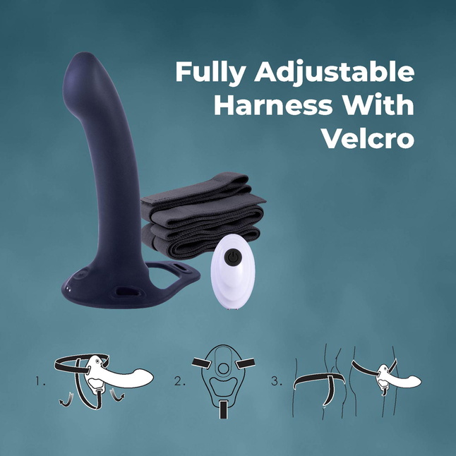 Черный полый страпон с вибрацией Erection Agents - 24,1 см. Фотография 5.