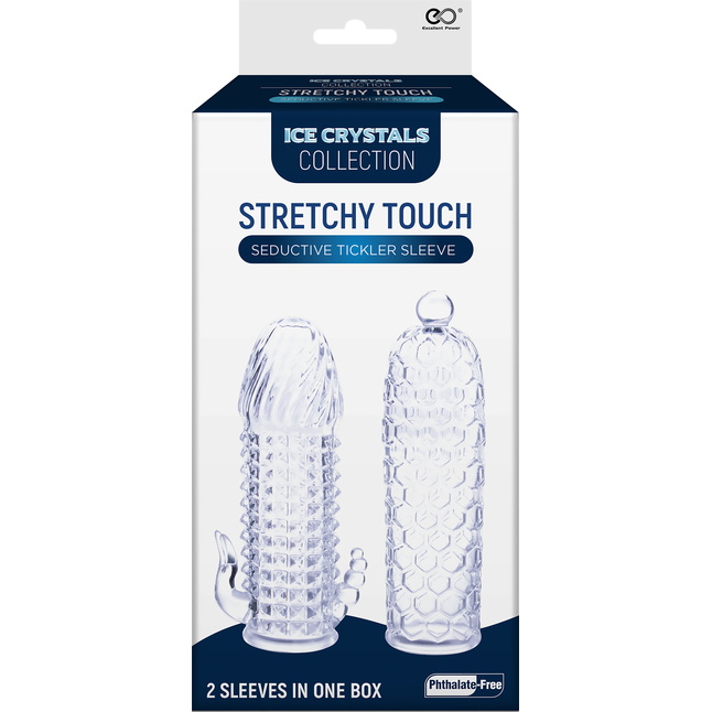 Набор из 2 прозрачных насадок на член Seductive Tickler Sleeves Set. Фотография 2.