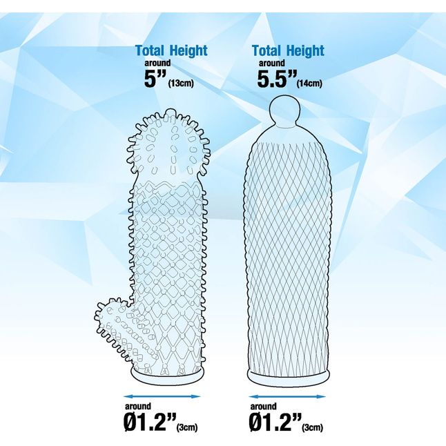 Набор из 2 прозрачных насадок на член Seductive Tickler Sleeves. Фотография 5.