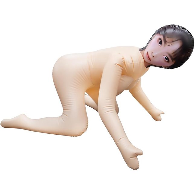 Телесная надувная секс-кукла в позиции догги-стайл. Фотография 2.