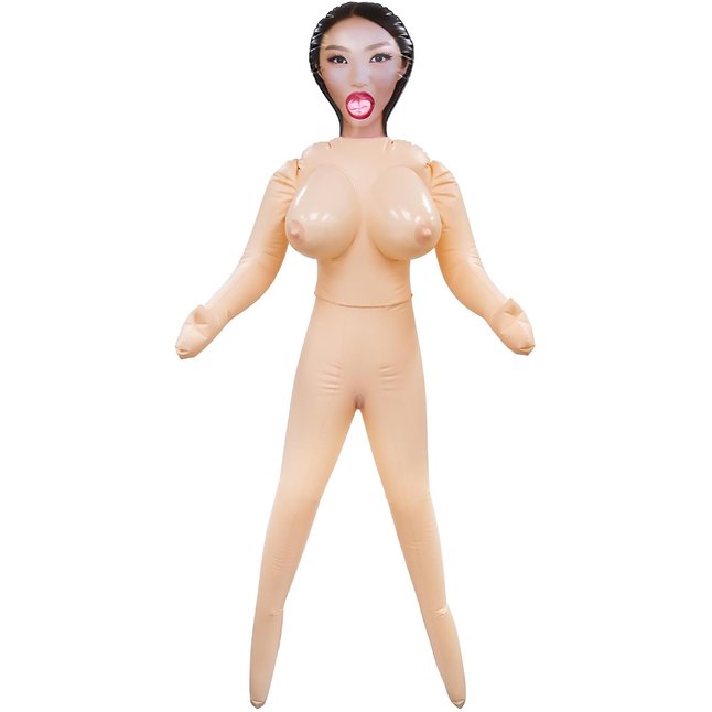 Телесная надувная секс-кукла с пышным бюстом. Фотография 2.