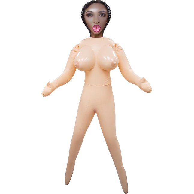 Телесная надувная секс-кукла с 3 любовными отверстиями. Фотография 2.