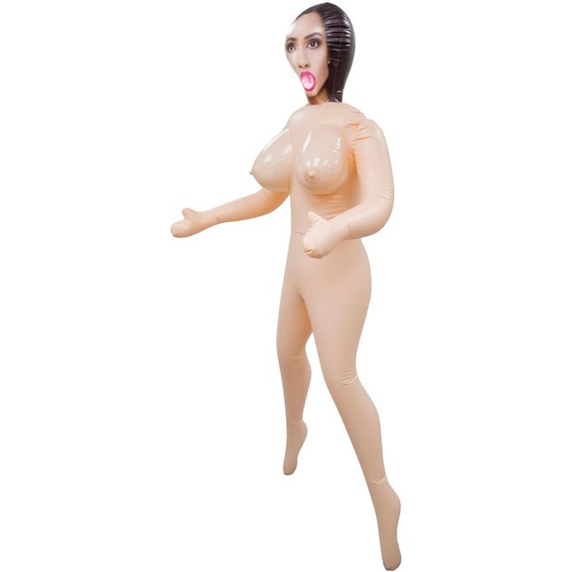 Телесная надувная секс-кукла с 3 любовными отверстиями. Фотография 3.