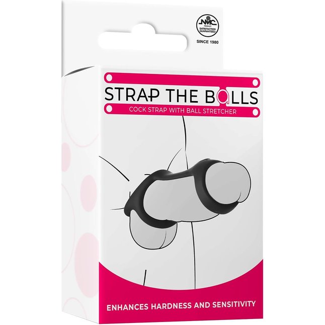 Черная эрекционная насадка Strap The Balls. Фотография 2.