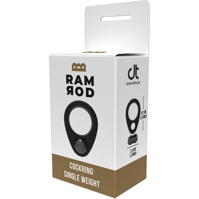 Черное эрекционное кольцо Cockring Single Weight - Ramrod. Фотография 5.