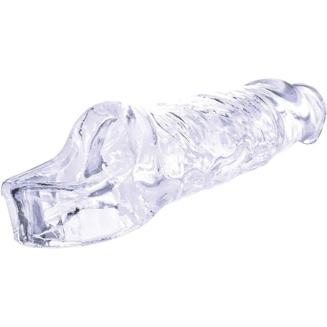 Прозрачная насадка-удлинитель Length Enhancer With Bullet с подхватом - 22,3 см. Фотография 3.