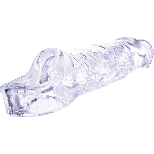 Прозрачная насадка-удлинитель Length Enhancer With Bullet с подхватом - 22,3 см. Фотография 5.