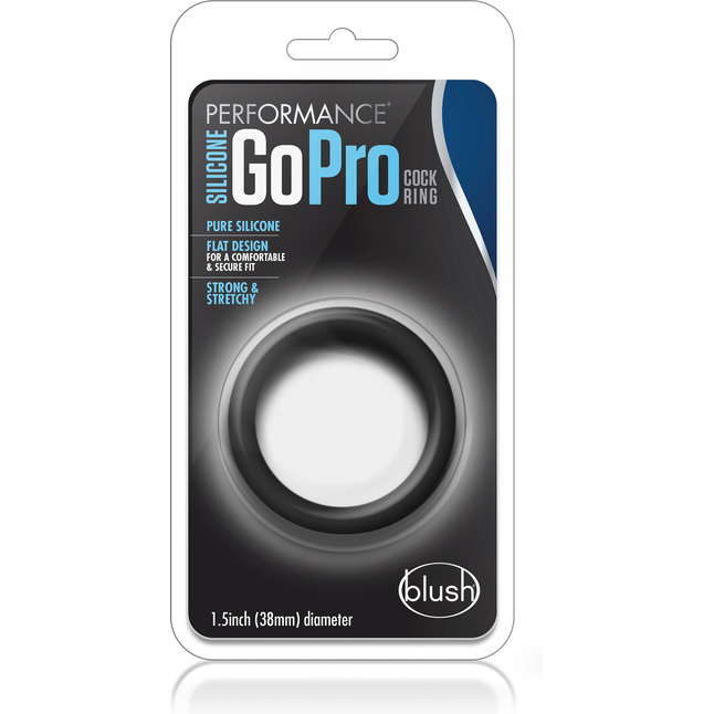 Черное эрекционное кольцо Silicone Go Pro Cock Ring - Performance. Фотография 3.