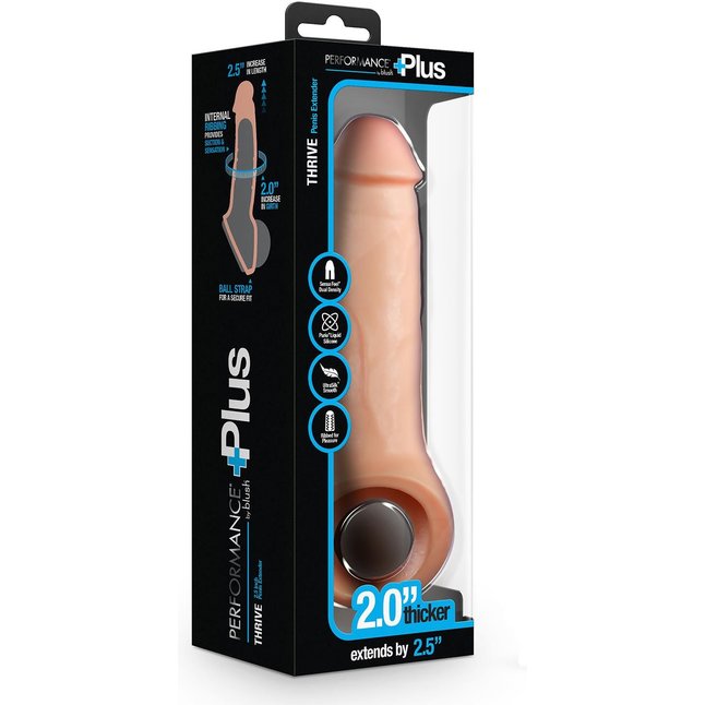 Телесная насадка-удлинитель Thrive 8.75 Inch Realistic Penis Extender Sleeve - 22,2 см - Performance Plus. Фотография 5.