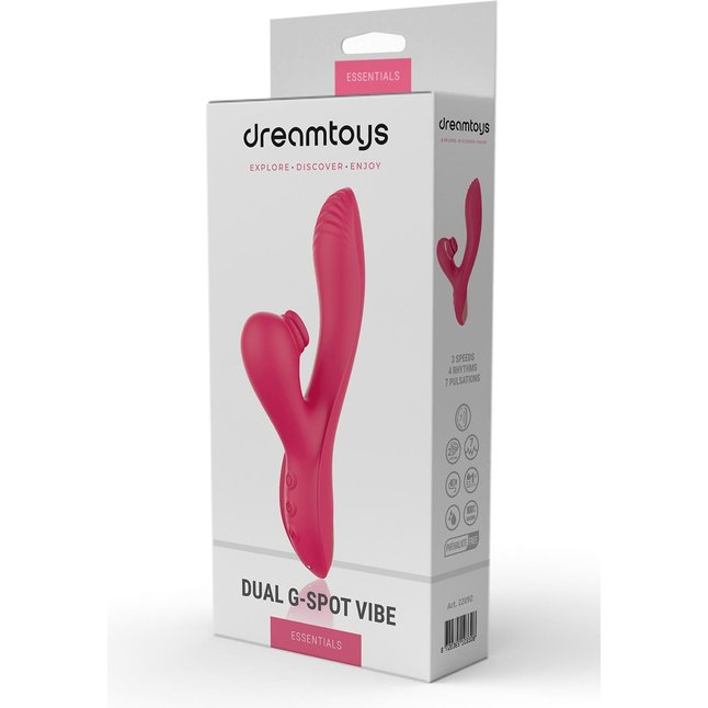 Розовый вибратор-кролик Dual G-Spot Vibe - 22,5 см - Essentials. Фотография 4.