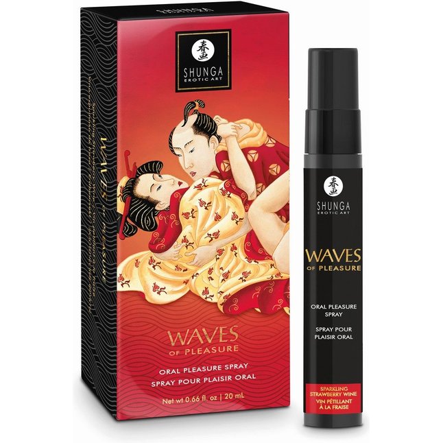 Оральный спрей Waves of Pleasure с ароматом клубники и шампанского - 20 мл