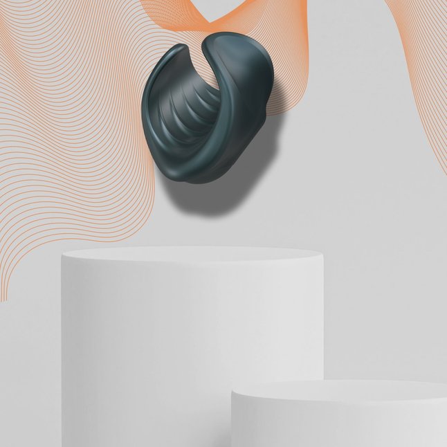 Серый сквозной мастурбатор с вибрацией Manwan Starter. Фотография 2.