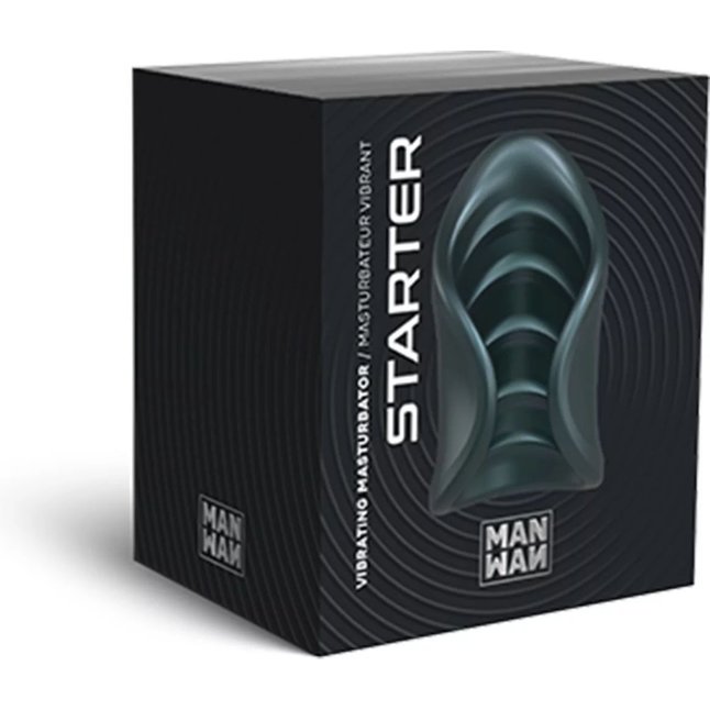 Серый сквозной мастурбатор с вибрацией Manwan Starter. Фотография 5.