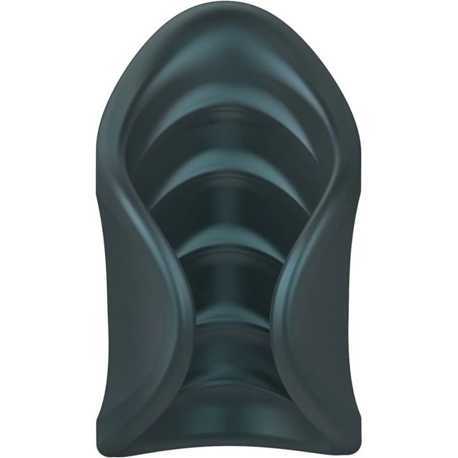 Серый сквозной мастурбатор с вибрацией Manwan Starter