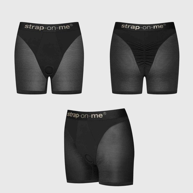 Трусики-шорты для фиксации насадок Strap-on-me Harness Lingerie Halo - size L. Фотография 10.