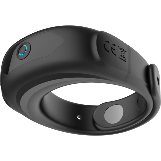 Черное эрекционное виброкольцо на ремешках. Фотография 4.