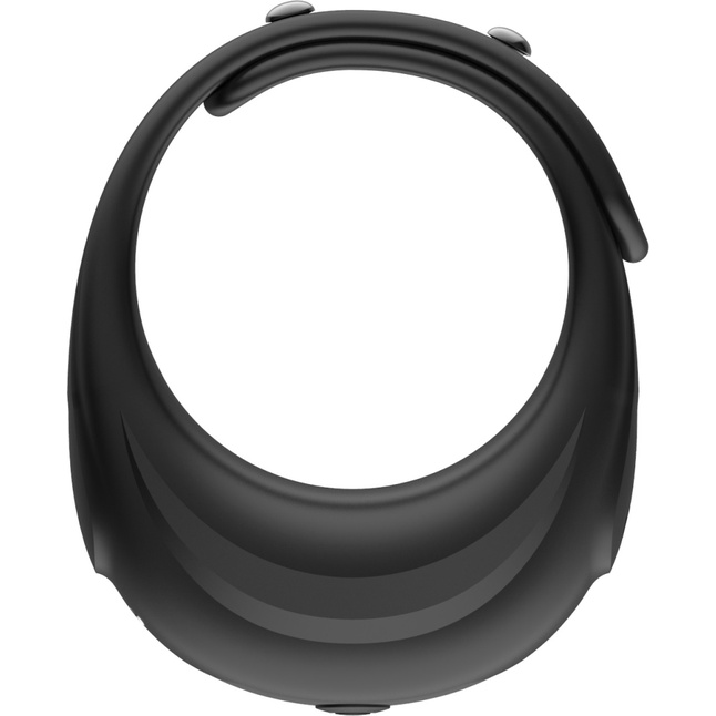 Черное эрекционное виброкольцо на ремешках. Фотография 6.