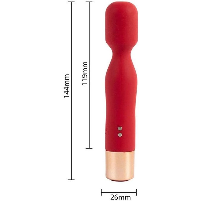 Красный вибратор с 7 режимами вибрации - 14,4 см. Фотография 2.