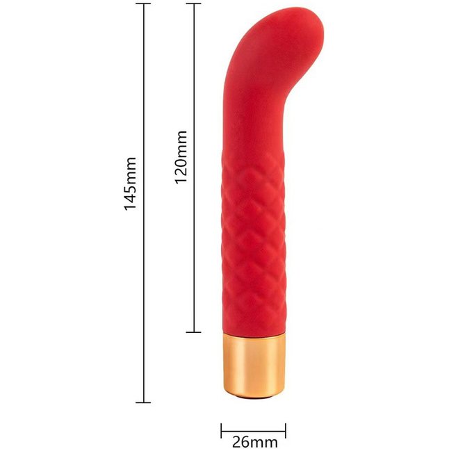 Красный вибратор для G-точки - 14,5 см. Фотография 2.
