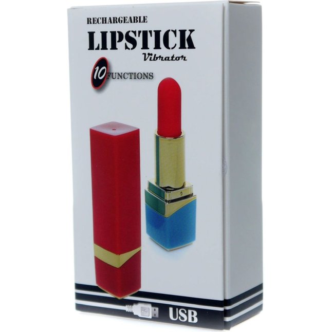 Красный мини-вибратор в форме помады. Фотография 3.
