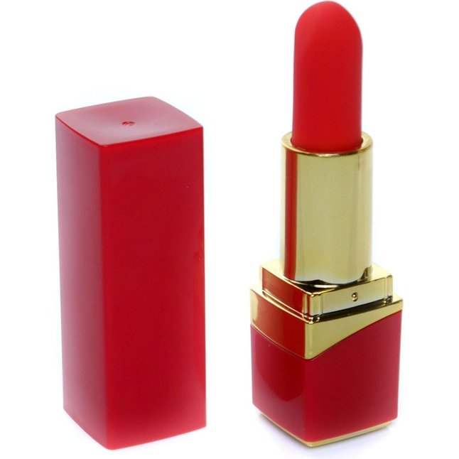 Красный мини-вибратор в форме помады