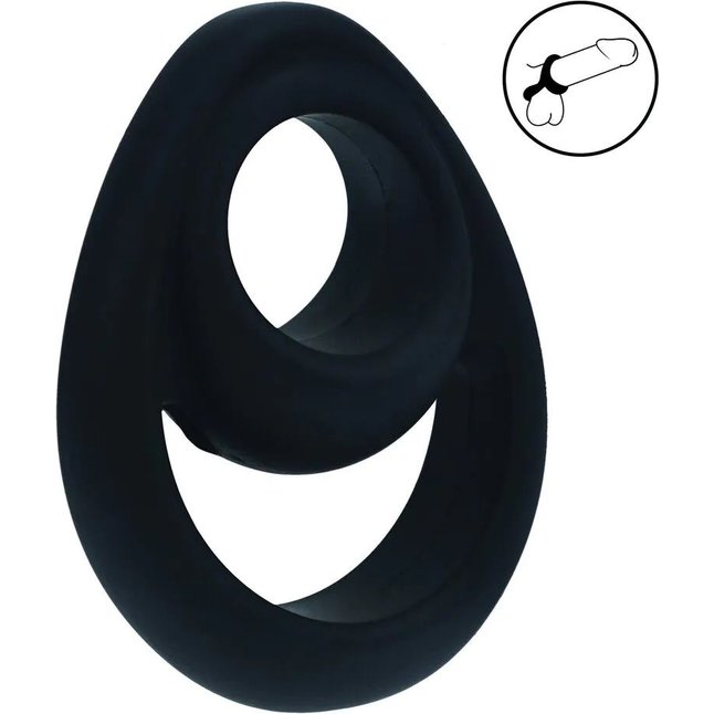 Черное эрекционное кольцо Double Ergo Silicone Cockring - Levelz