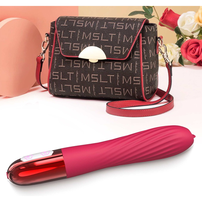 Розовый вибратор с функцией нагрева и подвижным язычком - 18 см. Фотография 3.