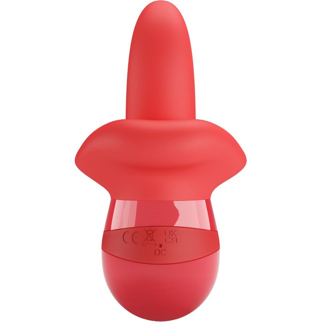 Красный вибратор с подвижным язычком Obelia - Pretty Love. Фотография 2.