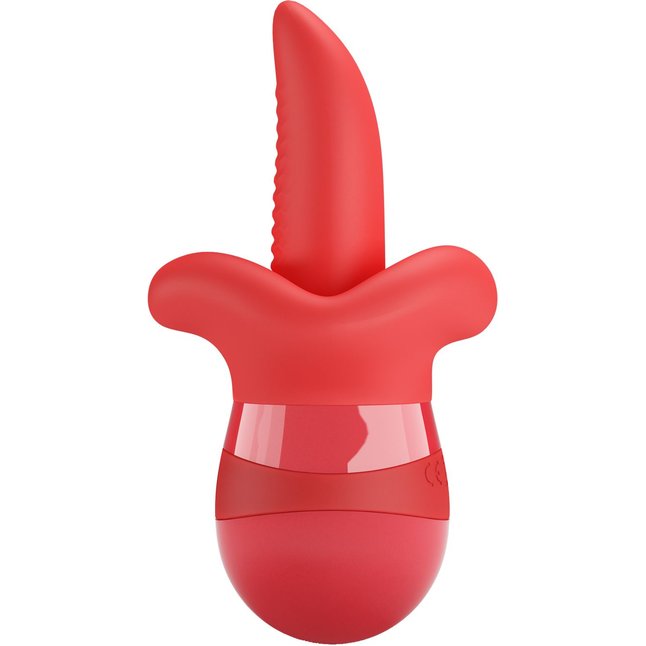 Красный вибратор с подвижным язычком Obelia - Pretty Love. Фотография 3.