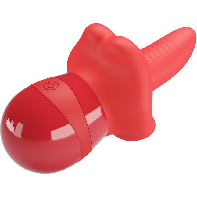 Красный вибратор с подвижным язычком Obelia - Pretty Love. Фотография 5.