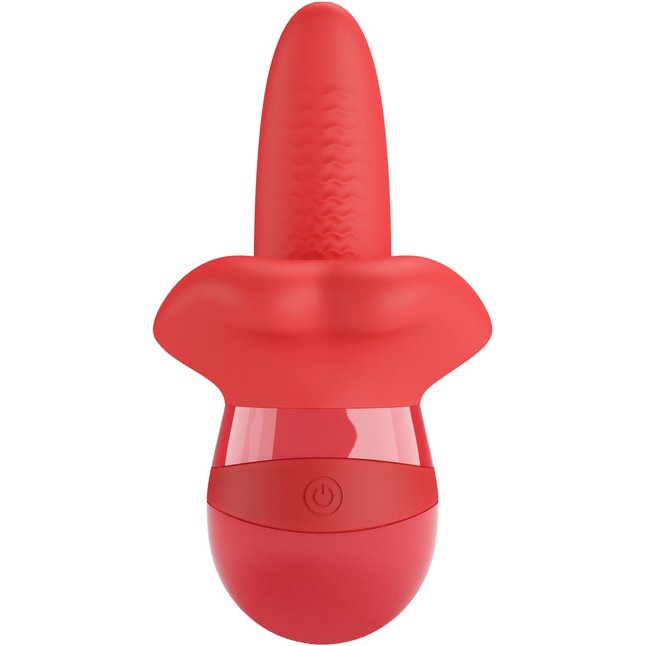 Красный вибратор с подвижным язычком Obelia - Pretty Love