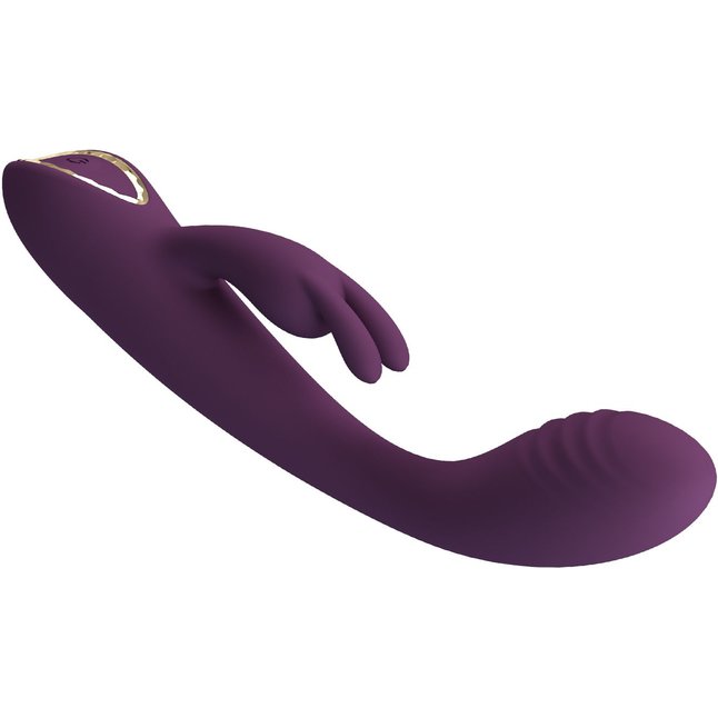 Фиолетовый вибратор со стимулятором клитора Emma - 15,8 см - Pretty Love. Фотография 4.