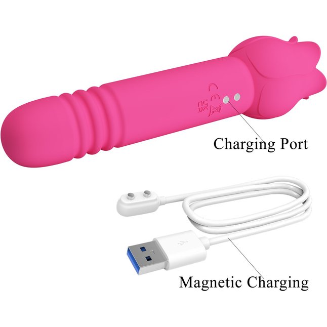 Розовый двусторонний вибратор Chaley - Pretty Love. Фотография 6.