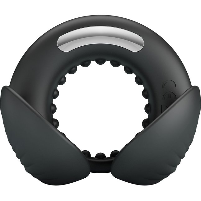 Черное эрекционное виброкольцо Quentin - Pretty Love. Фотография 2.