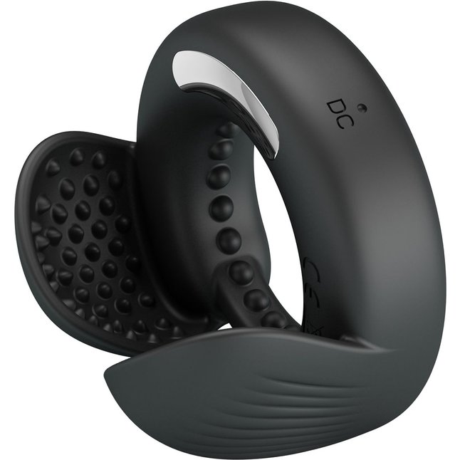 Черное эрекционное виброкольцо Quentin - Pretty Love. Фотография 5.