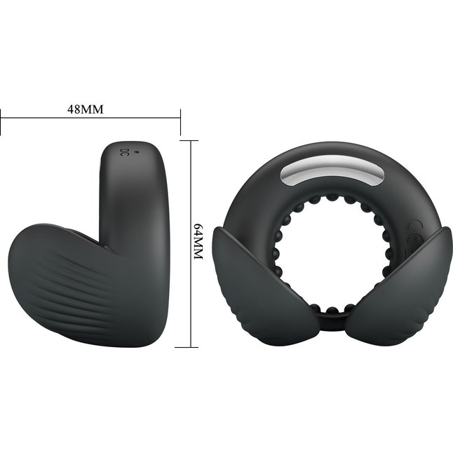 Черное эрекционное виброкольцо Quentin - Pretty Love. Фотография 7.