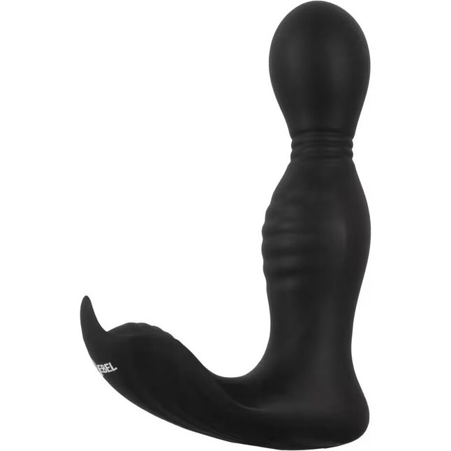 Черная анальная пробка с вибрацией, вращением и пультом ДУ RC Butt Plug with 2 Functions - You2Toys. Фотография 4.