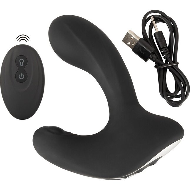Черная анальная вибропробка с функцией расширения RC Butt Plug with 3 functions - You2Toys. Фотография 8.