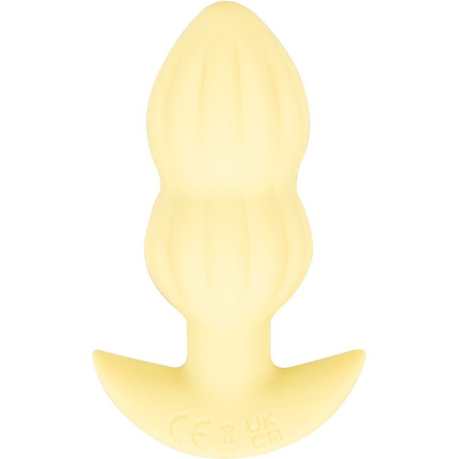 Желтая анальная пробка с вибрацией Cuties Vibrating Mini Butt Plug - 8 см - Cuties. Фотография 3.
