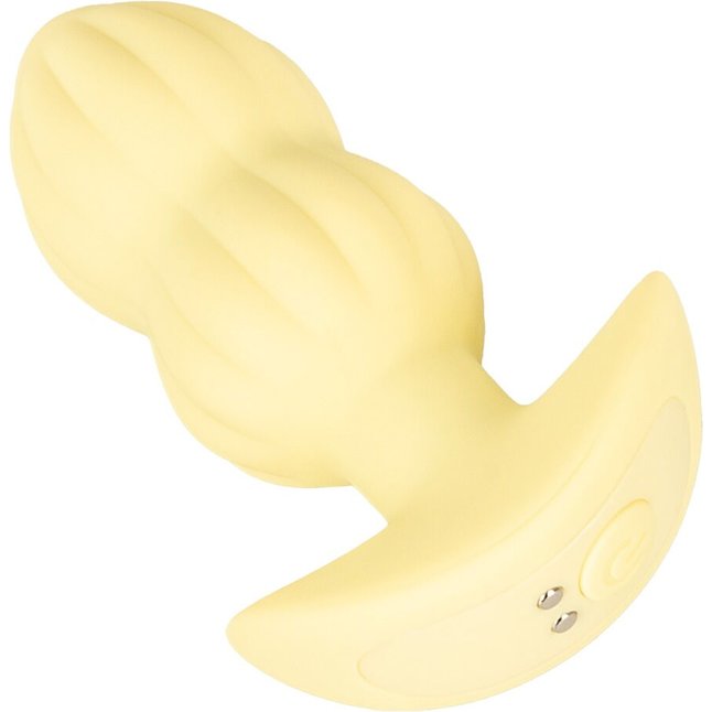 Желтая анальная пробка с вибрацией Cuties Vibrating Mini Butt Plug - 8 см - Cuties. Фотография 5.