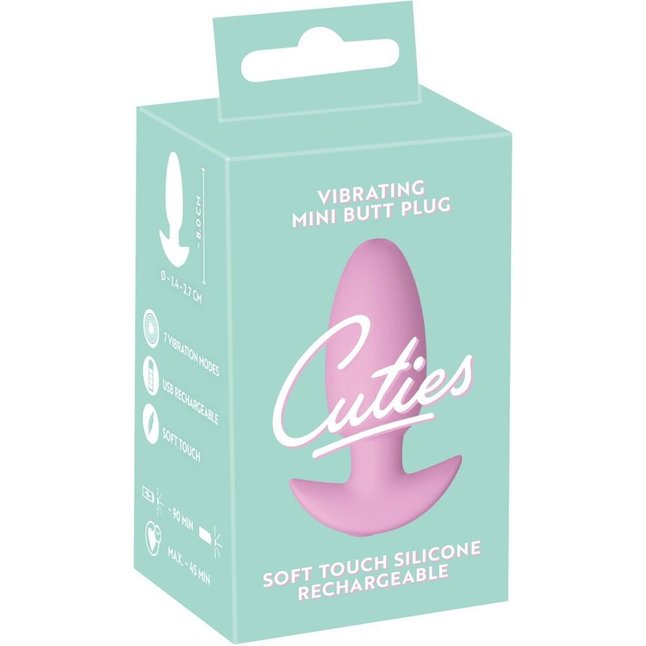 Розовая анальная пробка с вибрацией Cuties Vibrating Mini Butt Plug - 8 см - Cuties. Фотография 2.