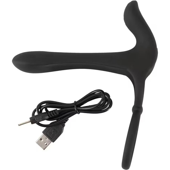 Черная насадка на член с вибрацией Couple’s Vibrator - You2Toys. Фотография 8.