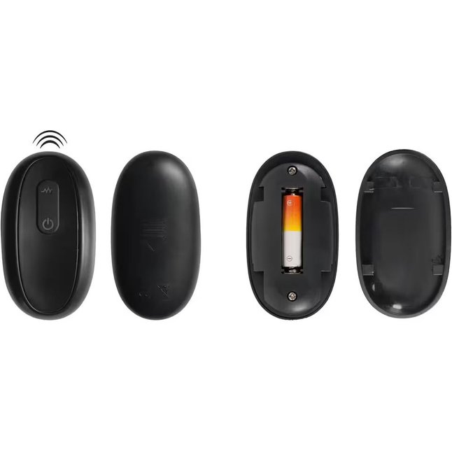 Черная вибронасадка для пениса с хомутом для мошонки и пультом ДУ Remote Controlled Penis Extension - Rebel. Фотография 8.