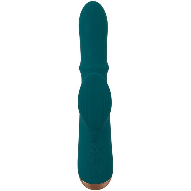 Зеленый вибратор-кролик с подвижным кольцом Thumping Rabbit Vibrator - 22,7 см - You2Toys. Фотография 3.