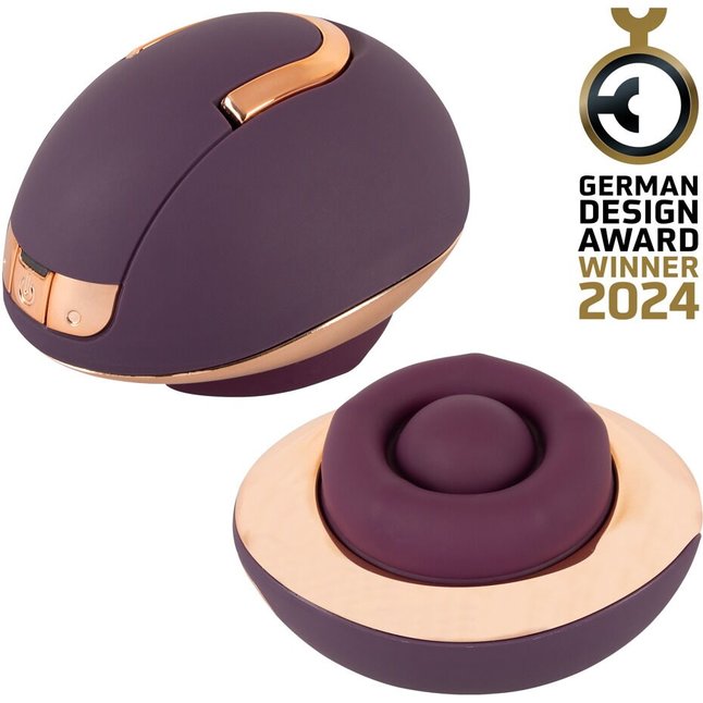 Фиолетовый вращающийся массажёр для вульвы Rotating Vulva Massager - Belou. Фотография 3.
