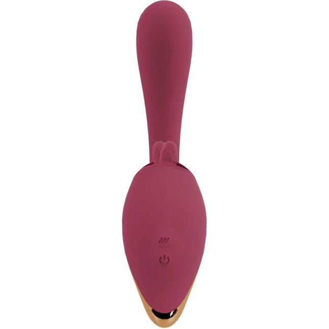 Малиновый вибратор с подвижными язычками 2 Function Vibrator - 20,6 см - JAVIDA. Фотография 5.
