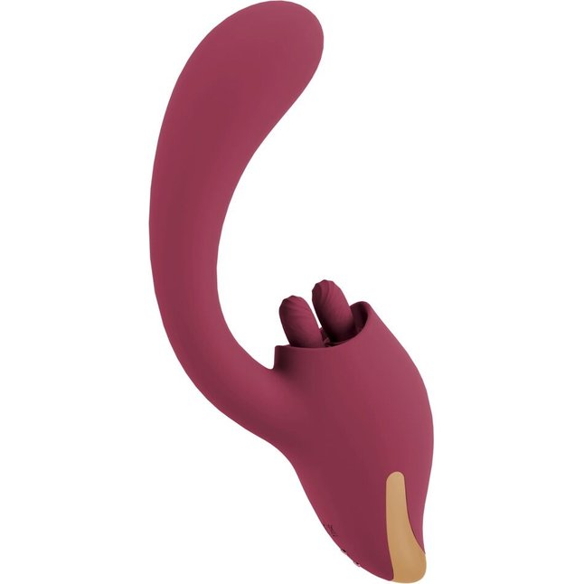 Малиновый вибратор с подвижными язычками 2 Function Vibrator - 20,6 см - JAVIDA