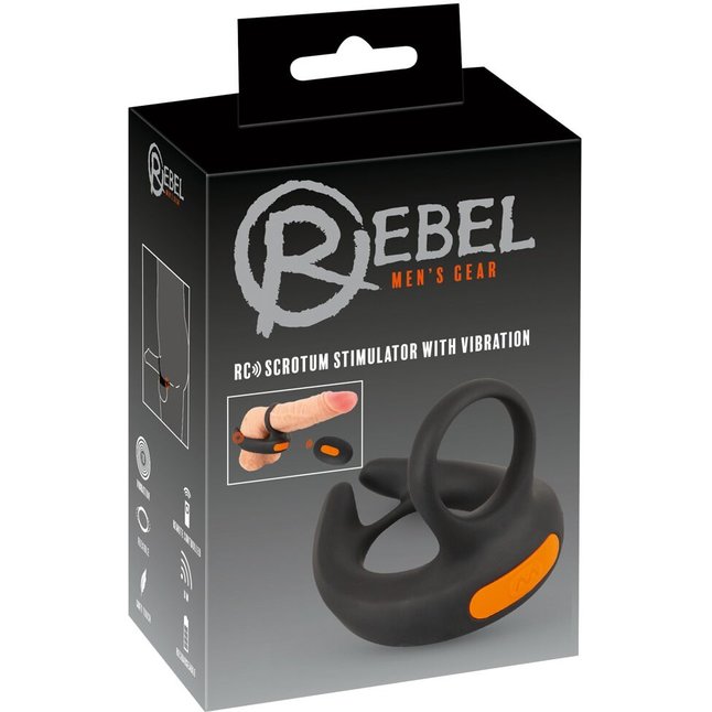 Черный вибростимулятор мошонки RC Scrotum Stimulator with Vibration - Rebel. Фотография 2.