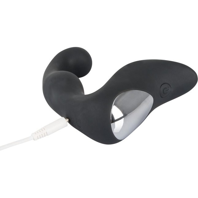 Черный перезаряжаемый стимулятор простаты с вибрацией - 14,6 см - Rebel. Фотография 3.